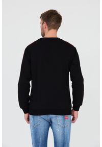 MOSCHINO Czarna męska bluza z lampasami, Rozmiar XL. Typ kołnierza: bez kaptura. Kolor: czarny #4