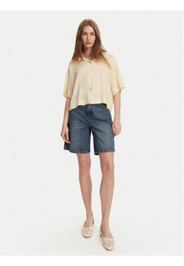 Marella Szorty jeansowe Short 2513141024 Niebieski Relaxed Fit. Kolor: niebieski. Materiał: bawełna