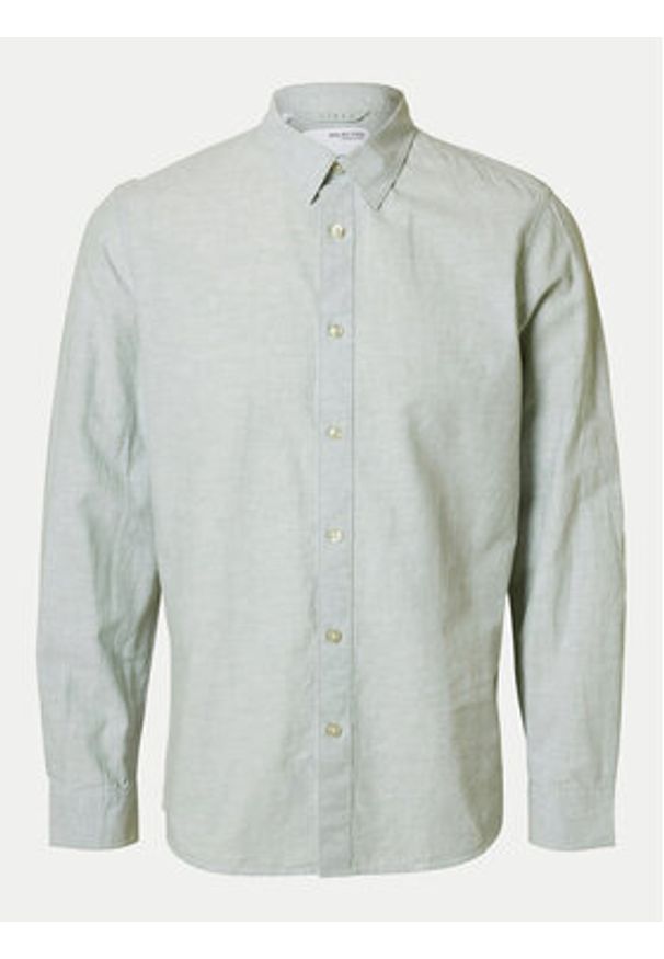 Selected Homme Koszula 16078867 Zielony Slim Fit. Kolor: zielony. Materiał: bawełna