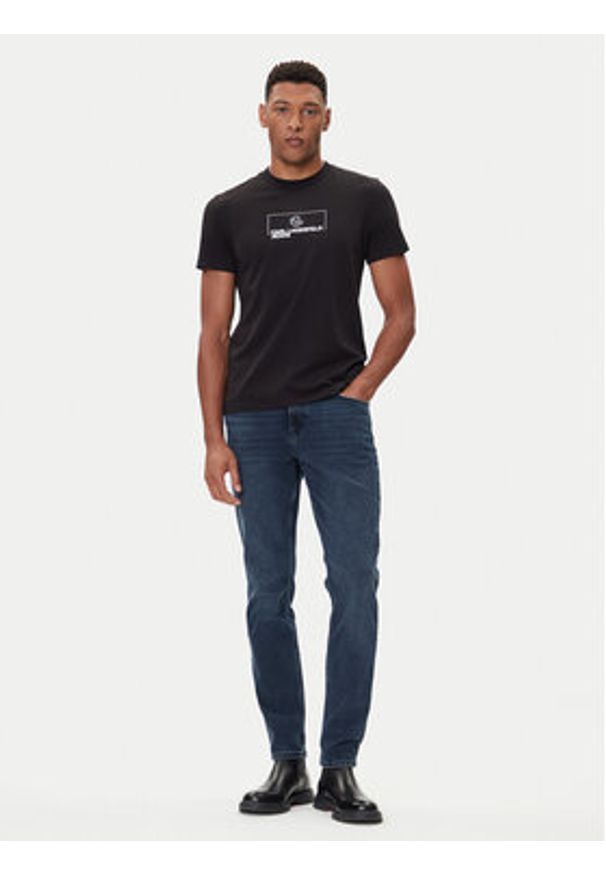 Karl Lagerfeld Jeans T-Shirt A4M17020 Czarny Slim Fit. Kolor: czarny. Materiał: bawełna