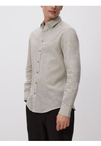 Reserved - Koszula regular fit z lnem - ciemnozielony. Kolor: zielony. Materiał: len #1