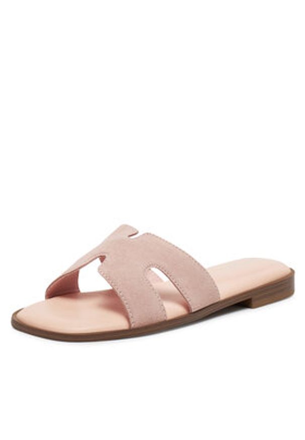 DeeZee Klapki DZ-S8A Różowy. Kolor: różowy. Materiał: skóra, zamsz