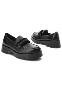 Czarne Półbuty Lemar Eleganckie Skórzane Buty. Kolor: czarny. Materiał: skóra. Szerokość cholewki: normalna. Styl: elegancki
