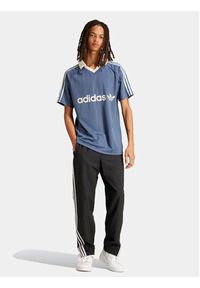 Adidas - adidas T-Shirt Pinstripe IU0199 Niebieski Regular Fit. Kolor: niebieski. Materiał: syntetyk #3