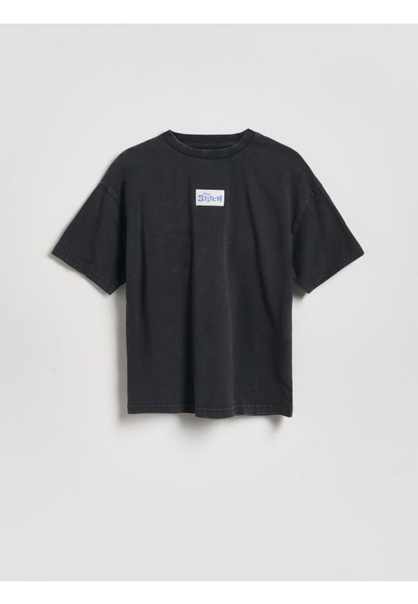 Reserved - Bawełniany t-shirt Lilo i Stich - czarny. Kolor: czarny. Materiał: bawełna