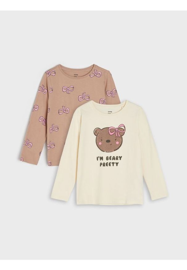 Sinsay - Koszulka z długimi rękawami 2 pack - wielobarwny. Długość rękawa: długi rękaw. Długość: długie