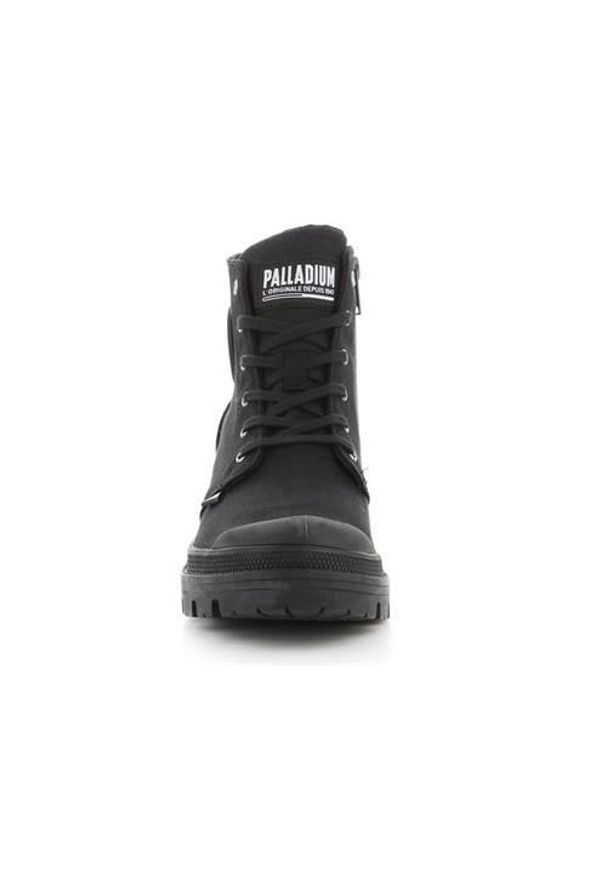 Buty do chodzenia unisex Palladium Pallabase Twill. Wysokość cholewki: za kostkę. Zapięcie: sznurówki. Kolor: czarny. Materiał: guma, syntetyk, materiał. Szerokość cholewki: normalna. Sport: turystyka piesza