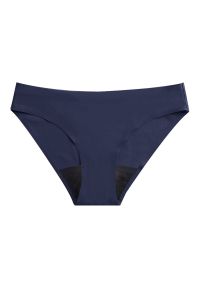 Intica - Figi menstruacyjne chłonne z oddychającego materiału Heliette. Kolor: niebieski. Materiał: materiał. Wzór: gładki #1