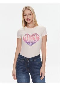 Guess T-Shirt W4RI53 J1314 Różowy Slim Fit. Kolor: różowy. Materiał: bawełna