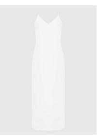 DeeZee Sukienka codzienna Becca HSM017 Biały Slim Fit. Okazja: na co dzień. Kolor: biały. Materiał: syntetyk. Typ sukienki: proste. Styl: casual