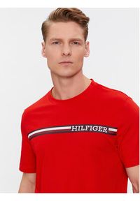 TOMMY HILFIGER - Tommy Hilfiger T-Shirt Monotype MW0MW33688 Czerwony Regular Fit. Kolor: czerwony. Materiał: bawełna #3