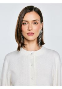 Big-Star - Kardigan damski z dodatkiem wełny biały Lena 100. Kolor: biały. Materiał: wełna #6