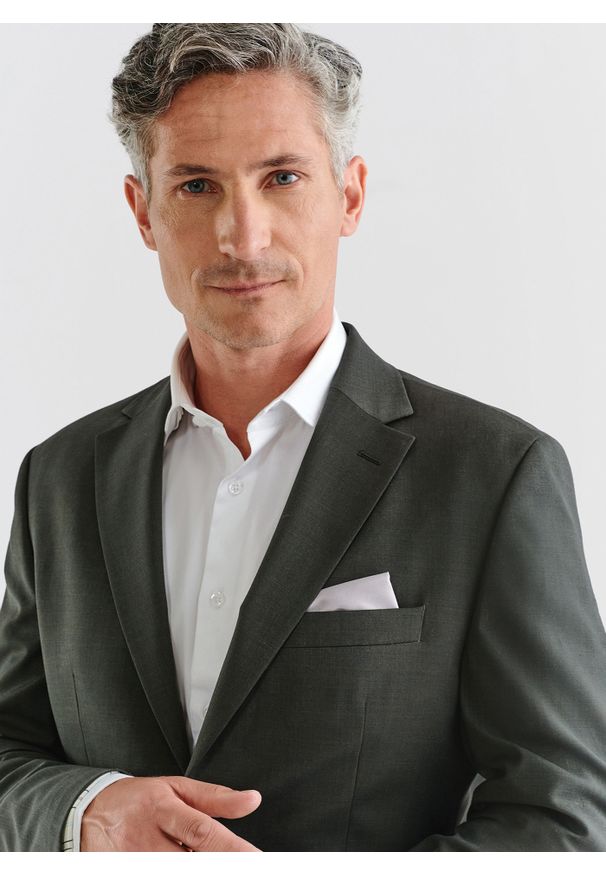 Pako Lorente - PAKO LORENTE – Ciemnozielona marynarka garniturowa z wełną. Kolor: zielony. Materiał: wełna