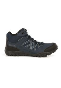 Edgepoint Mid Regatta męskie trekkingowe buty. Kolor: niebieski, wielokolorowy, szary. Materiał: poliester. Sport: turystyka piesza