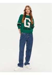 Guess Jeans Sweter W4BR11 Z3HN2 Zielony Regular Fit. Kolor: zielony. Materiał: syntetyk, wełna