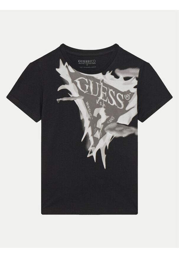 Guess T-Shirt L5GI20 K8HM4 Czarny Regular Fit. Kolor: czarny. Materiał: bawełna