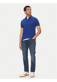 TOMMY HILFIGER - Tommy Hilfiger Polo 1985 MW0MW17771 Niebieski Slim Fit. Typ kołnierza: polo. Kolor: niebieski. Materiał: bawełna #4