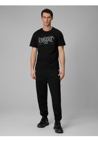 4f - 4F T-shirt regular z nadrukiem męski - czarny XL. Okazja: na co dzień. Kolor: czarny. Materiał: dzianina, bawełna, materiał. Wzór: nadruk. Styl: casual, klasyczny #2