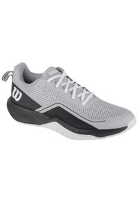 Buty do tenisa męskie, Wilson Rush Pro Lite. Zapięcie: sznurówki. Kolor: szary. Materiał: guma, syntetyk, materiał. Szerokość cholewki: normalna. Sport: tenis