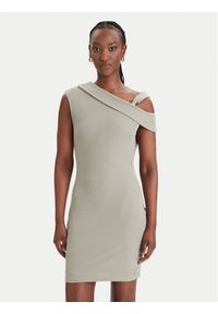 Guess Sukienka codzienna W6GK23 K3017 Khaki Regular Fit. Okazja: na co dzień. Kolor: brązowy. Materiał: syntetyk. Typ sukienki: proste. Styl: casual #1