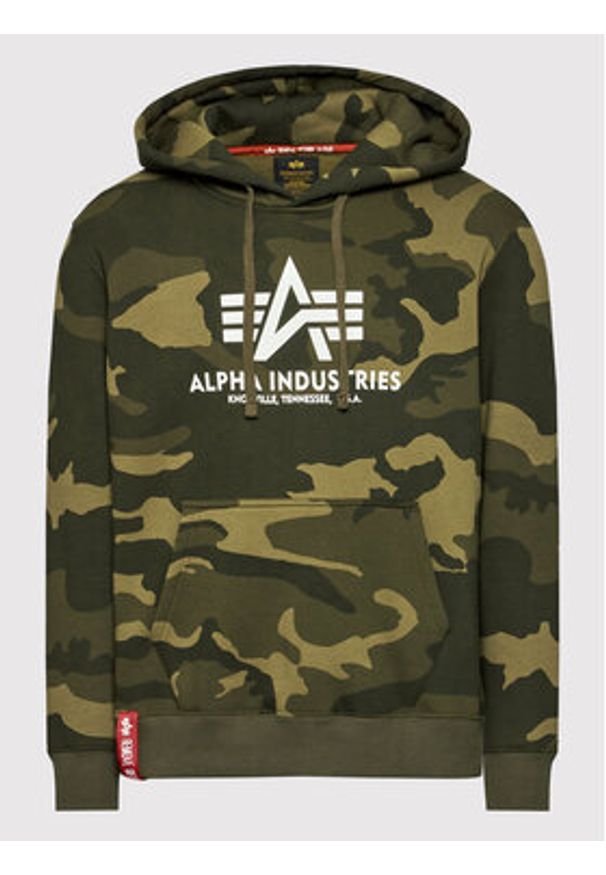 Alpha Industries Bluza Basic 178312C Zielony Regular Fit. Kolor: zielony. Materiał: bawełna