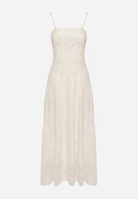 Born2be - Jasnobeżowa Rozkloszowana Sukienka Vices z Gorsetowym Wiązaniem Fenosella. Okazja: na imprezę. Typ kołnierza: dekolt gorset. Kolor: beżowy. Długość rękawa: na ramiączkach. Sezon: lato. Typ sukienki: gorsetowe. Styl: elegancki #7