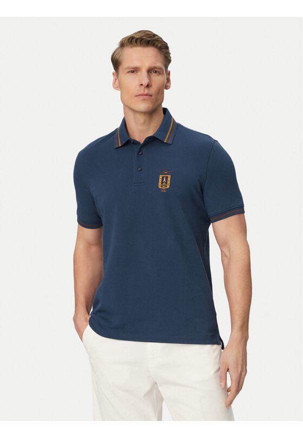 Aeronautica Militare Polo 261PO1914UP00403 Niebieski Regular Fit. Typ kołnierza: polo. Kolor: niebieski. Materiał: bawełna