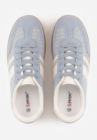 Born2be - Niebieskie Sneakersy Kultowe Tenisówki z Plecioną Strukturą Loraebelle. Nosek buta: okrągły. Zapięcie: sznurówki. Kolor: niebieski. Materiał: skóra, materiał. Obcas: na obcasie. Wysokość obcasa: niski #2