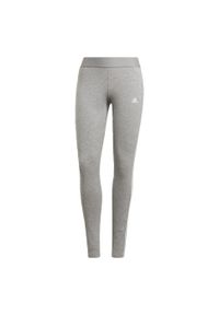 Adidas - Legginsy LOUNGEWEAR Essentials 3-Stripes. Kolor: szary, biały, wielokolorowy. Materiał: materiał, bawełna. Sport: bieganie