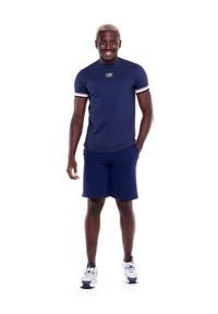 LEONE 1947 APPAREL - Męska koszulka w odcieniach ziemi. Kolor: niebieski. Materiał: tkanina. Sport: fitness