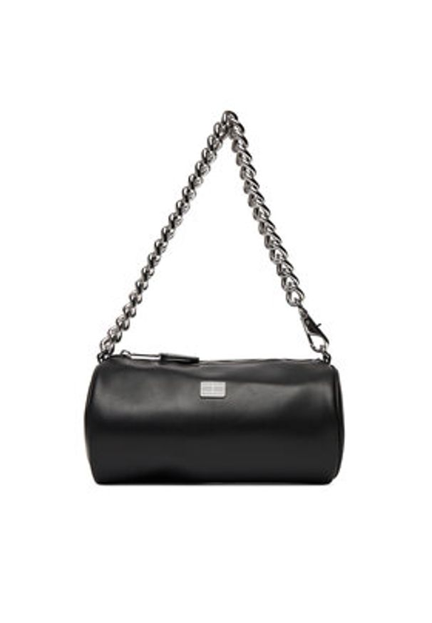Tommy Jeans Torebka Tjw Chain Shoulder Bag AW0AW17893 Czarny. Kolor: czarny. Materiał: skórzane