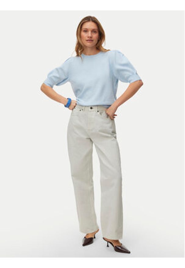 Vero Moda Sweter Doffy 10278313 Błękitny Regular Fit. Kolor: niebieski. Materiał: syntetyk