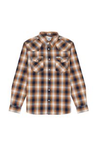 Wrangler - WRANGLER LS WESTERN SHIRT MĘSKA KOSZULA W KRATĘ KRATA GOLDEN OAK 112341155