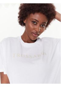 Trussardi Jeans - Trussardi T-Shirt Lettering Print 56T00565 Biały Regular Fit. Kolor: biały. Materiał: bawełna. Wzór: nadruk