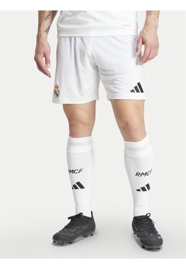 Adidas - adidas Szorty sportowe Real Madrid 24/25 Home IU5008 Biały Regular Fit. Kolor: biały. Materiał: syntetyk