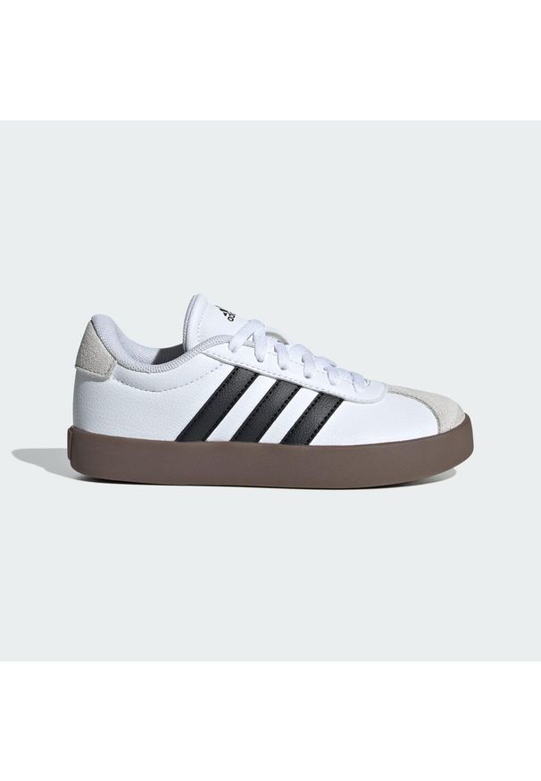 Adidas - Buty VL Court 3.0 Kids. Kolor: biały, wielokolorowy, czarny, szary. Materiał: zamsz, materiał