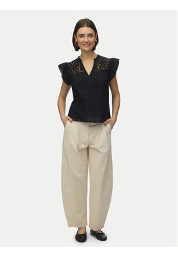 Vero Moda Bluzka Line 10347292 Czarny Regular Fit. Kolor: czarny. Materiał: bawełna