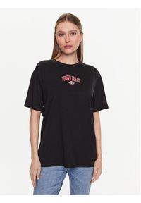 Tommy Jeans T-Shirt Varsity Prep DW0DW15439 Czarny Oversize. Kolor: czarny. Materiał: bawełna