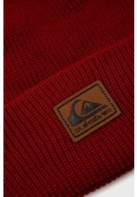 Quiksilver czapka kolor czerwony z cienkiej dzianiny. Kolor: czerwony. Materiał: dzianina #2