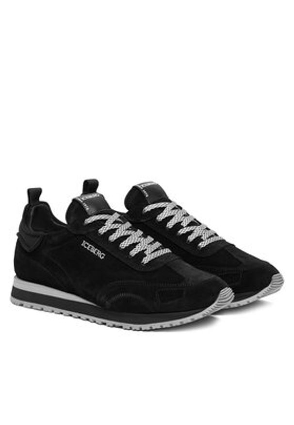 Iceberg Sneakersy IU185305 Czarny. Kolor: czarny. Materiał: skóra, zamsz