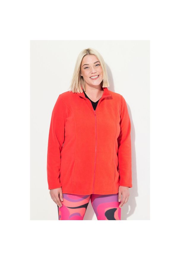ULLA POPKEN - Damskie Bluza polarowa system modułowy do wpinania z recyklingu. Kolekcja: plus size. Kolor: pomarańczowy. Materiał: poliester, materiał