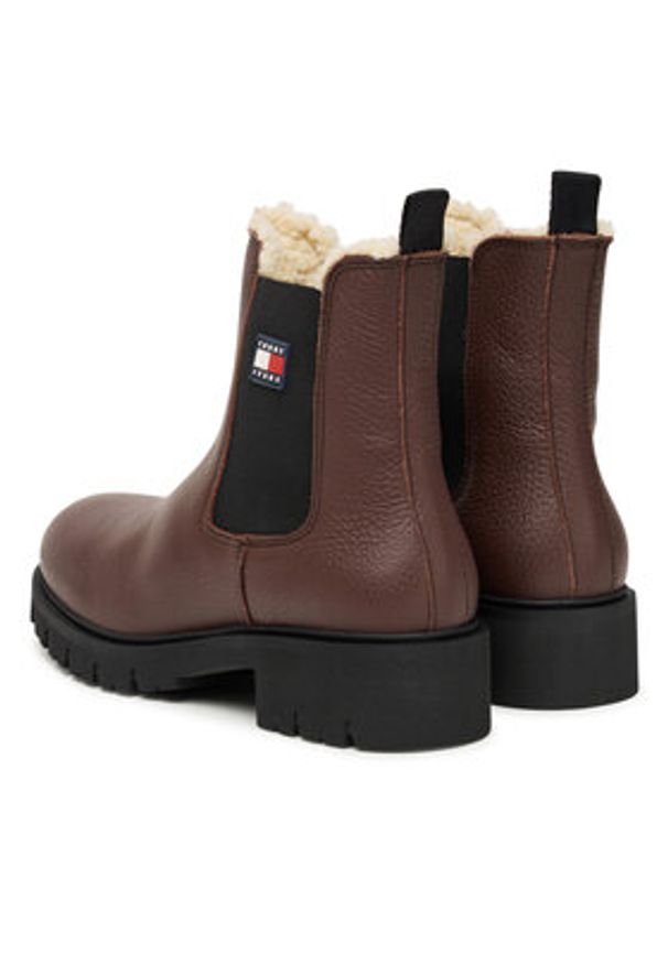 Tommy Jeans Sztyblety Tjw Chelsea Boot Wl EN0EN02826 Brązowy. Kolor: brązowy. Materiał: skóra