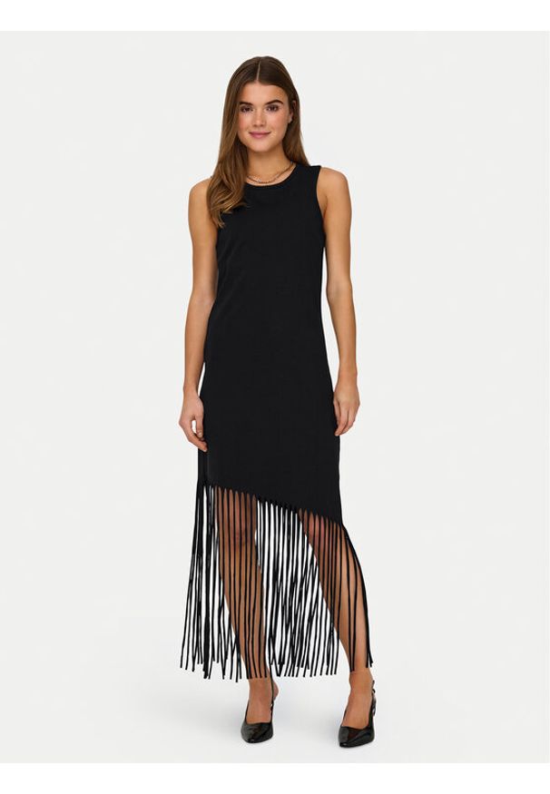 only - ONLY Sukienka codzienna Zinna 15325497 Czarny Regular Fit. Okazja: na co dzień. Kolor: czarny. Materiał: bawełna. Typ sukienki: proste. Styl: casual