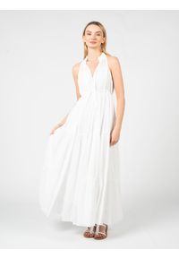 Pinko Sukienka "Armatore" | 102934 A1M3 | Kobieta | Biały. Kolor: biały. Materiał: bawełna. Sezon: lato. Styl: elegancki. Długość: maxi