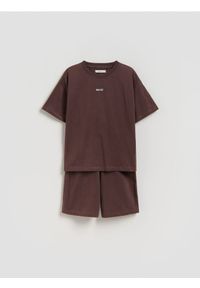 Reserved - Bawełniany komplet - ciemnobrązowy. Kolor: brązowy. Materiał: bawełna #1