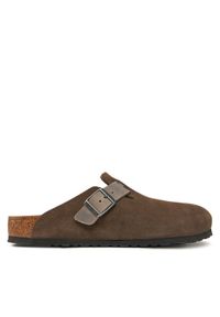 Birkenstock Klapki Boston zamsz 1029210 Brązowy. Kolor: brązowy. Materiał: zamsz, skóra
