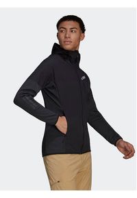 Adidas - adidas Polar Techrock Flooce Wind Hooded Jacket HF0726 Czarny. Kolor: czarny. Materiał: syntetyk, polar