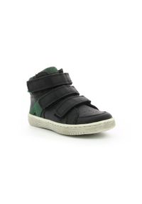 Kickers - Buty miejskie dziecięce KICKERS LOHAN. Kolor: zielony, czarny, wielokolorowy. Sport: turystyka piesza