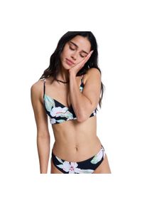 Roxy - Stanik bikini typu bralette dla Kobiety PRINTED ESSENTIALS Czarny. Kolor: czarny. Materiał: poliester, elastan, tkanina #1