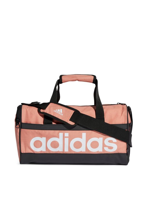 Adidas - adidas Torba Essentials Linear Duffel Bag Extra Small IL5765 Koralowy. Kolor: pomarańczowy. Materiał: materiał